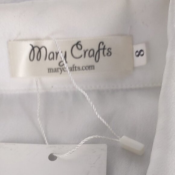 Marycrafts White Long Sleeve 2 Button Dress Size 8 (NWT) - Picture 9 of 12